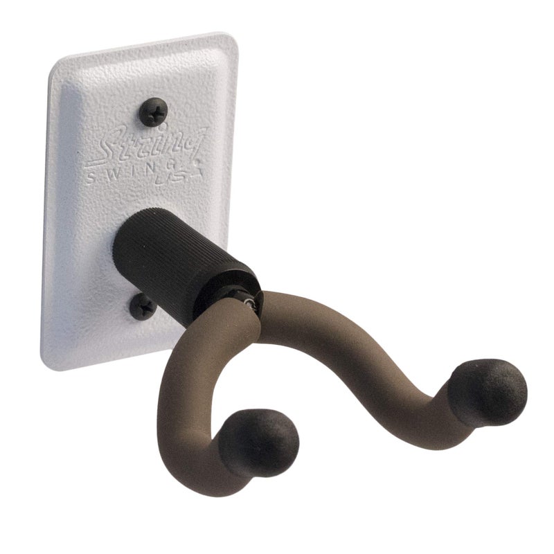 String Swing Guitar Hanger White Metal Wall Mount Home & Studio Guitar Keeper WCC11K - Image 1